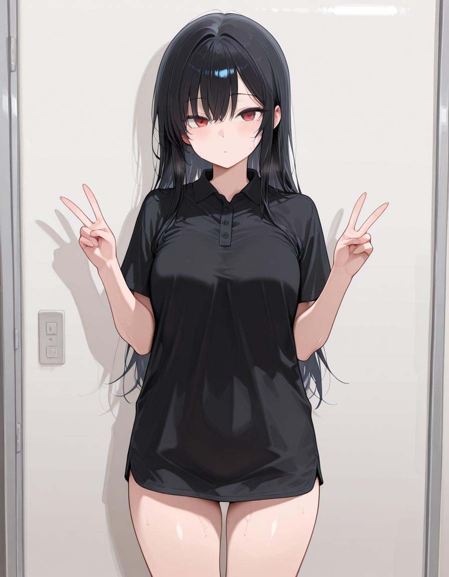 po1oshirt,  black polo shirt, on Tensor.Art