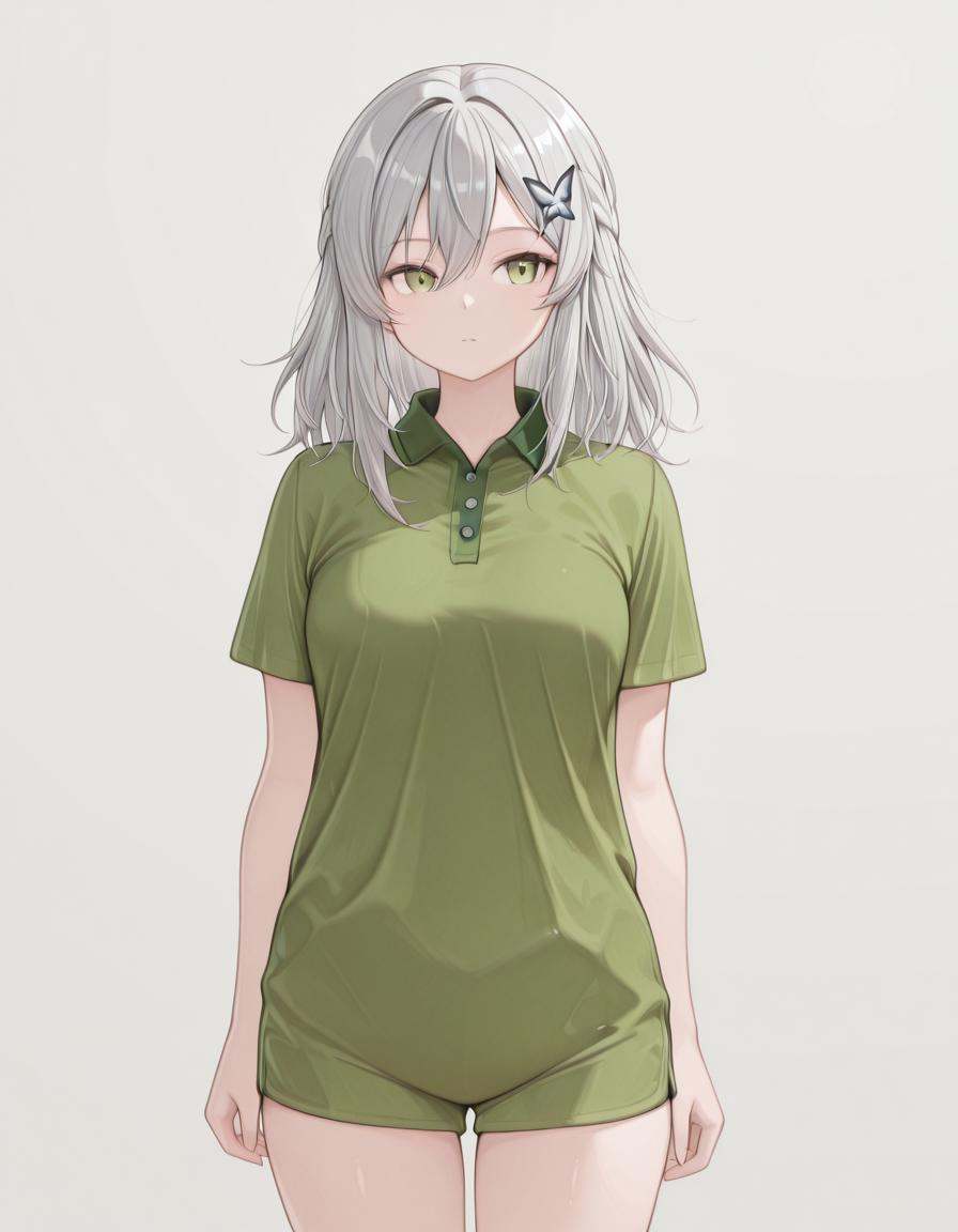 1girl,  po1osh1rt,  green polo shirt on Tensor.Art