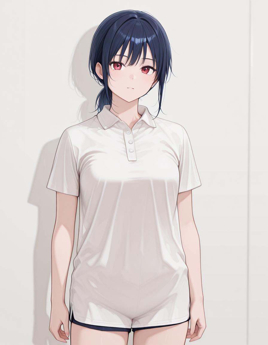 1girl,  po1osh1rt,  white polo shirt on Tensor.Art
