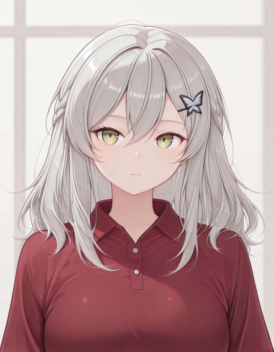 1girl,  po1osh1rt,  red polo shirt on Tensor.Art