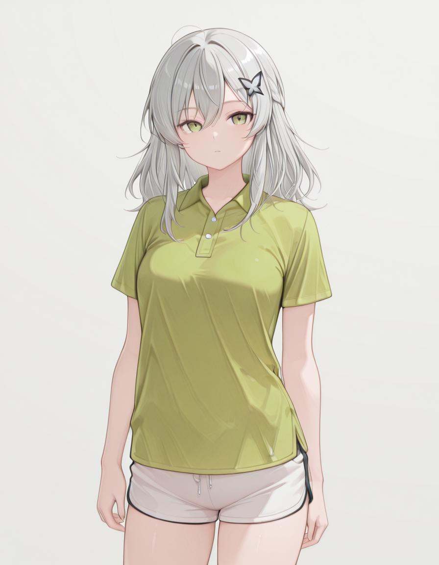 1girl,  po1osh1rt,  lime polo shirt on Tensor.Art