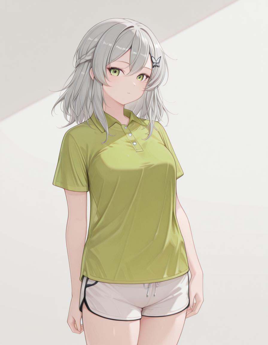 1girl,  po1osh1rt,  lime polo shirt on Tensor.Art