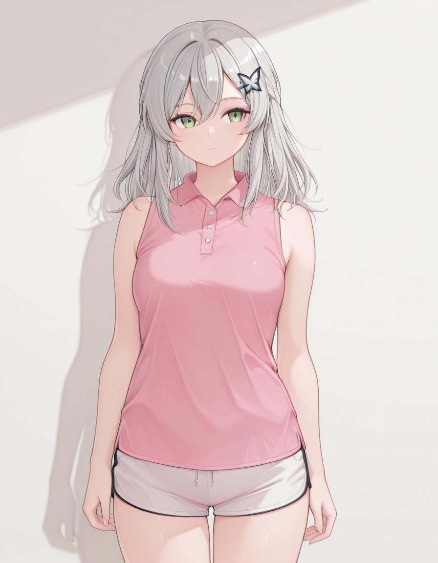 1girl,  po1osh1rt,  pink polo shirt on Tensor.Art