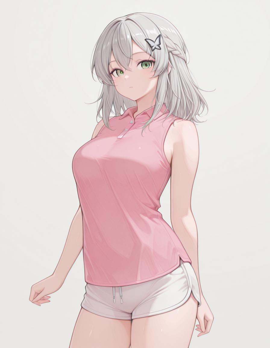 1girl,  po1osh1rt,  pink polo shirt on Tensor.Art