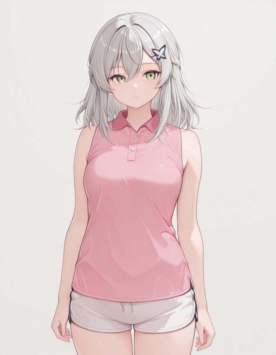 1girl,  po1osh1rt,  pink polo shirt on Tensor.Art
