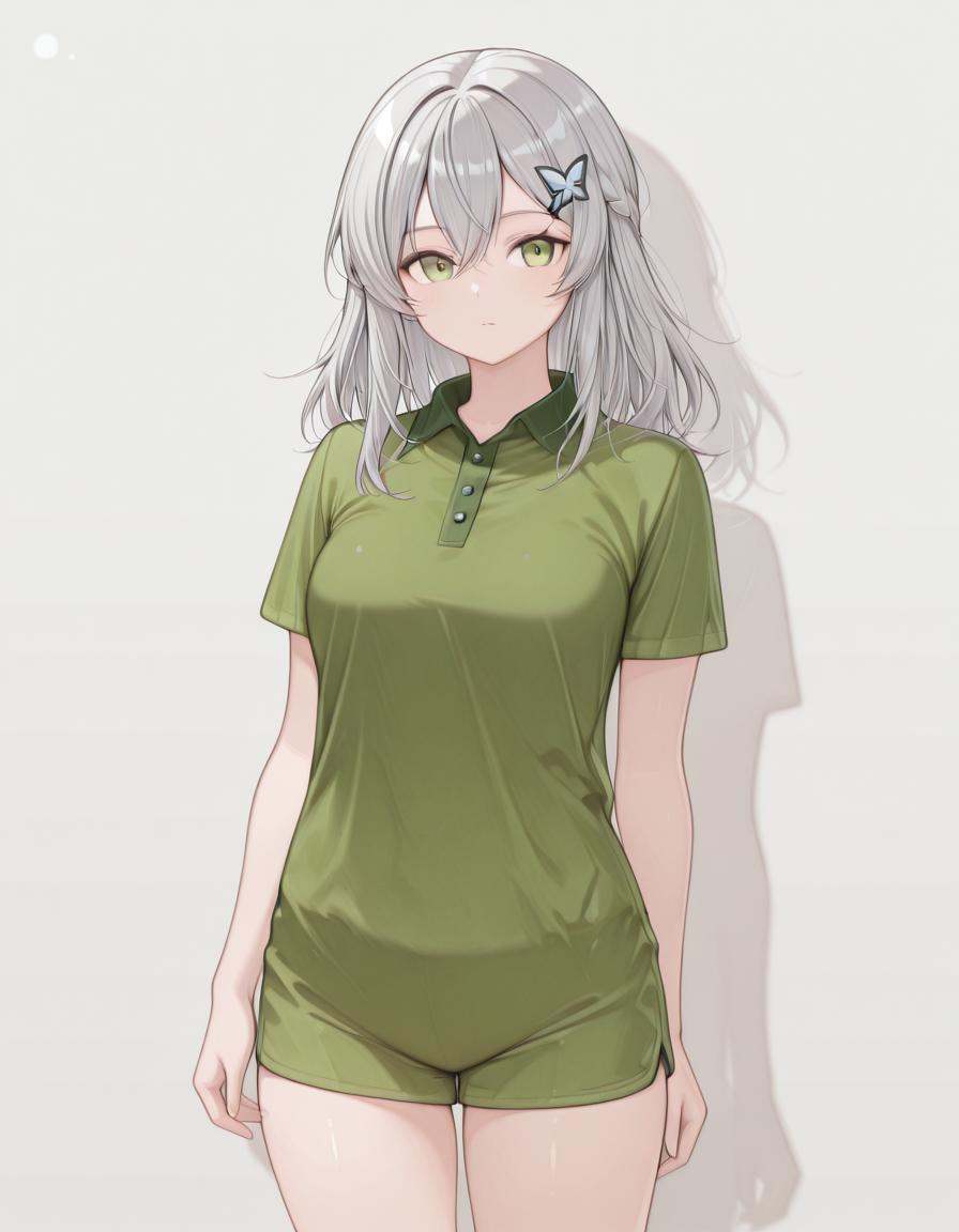 1girl,  po1osh1rt,  green polo shirt on Tensor.Art