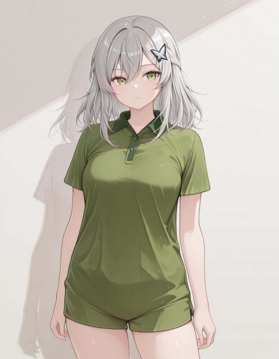 1girl,  po1osh1rt,  green polo shirt on Tensor.Art