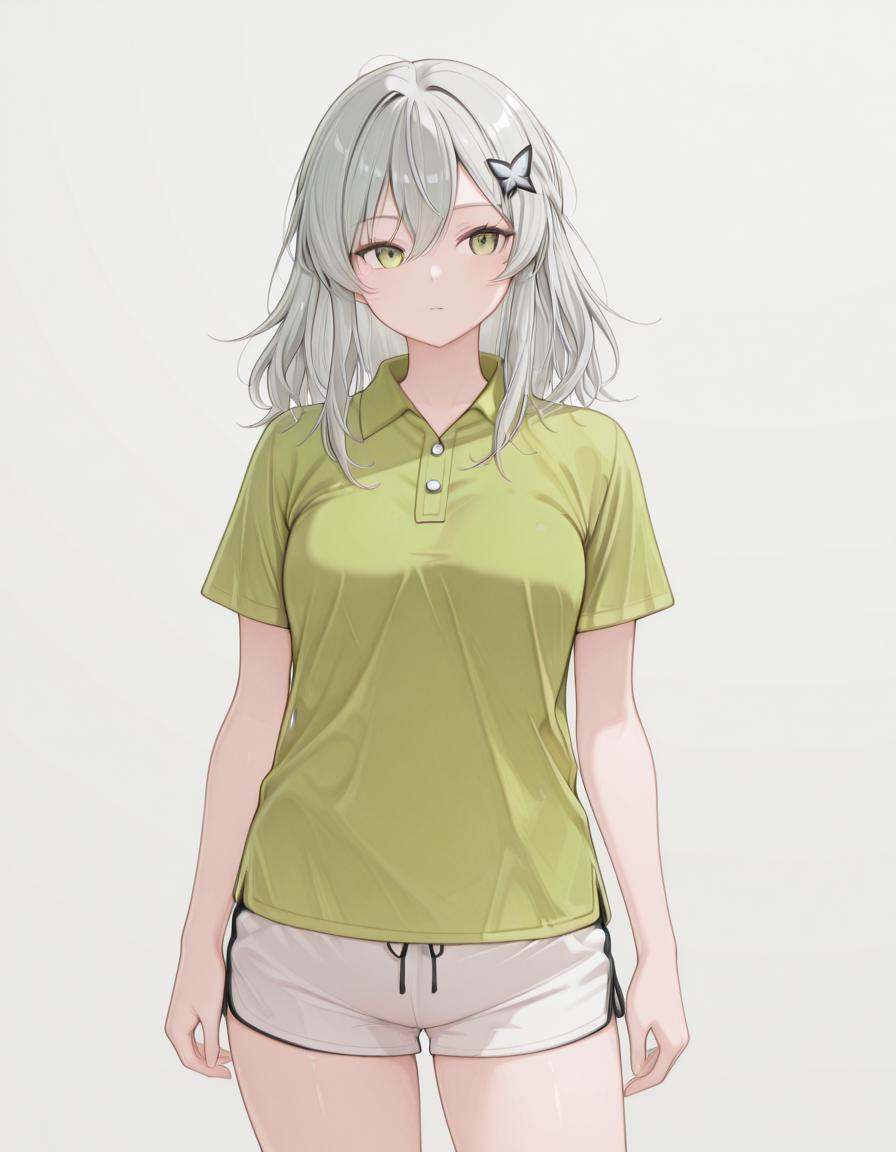 1girl,  po1osh1rt,  lime polo shirt on Tensor.Art