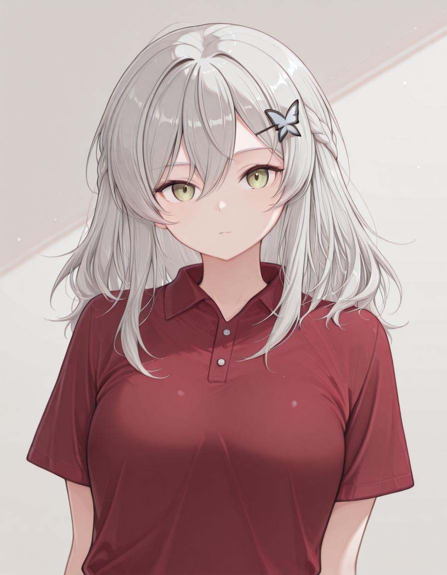 1girl,  po1osh1rt,  red polo shirt on Tensor.Art