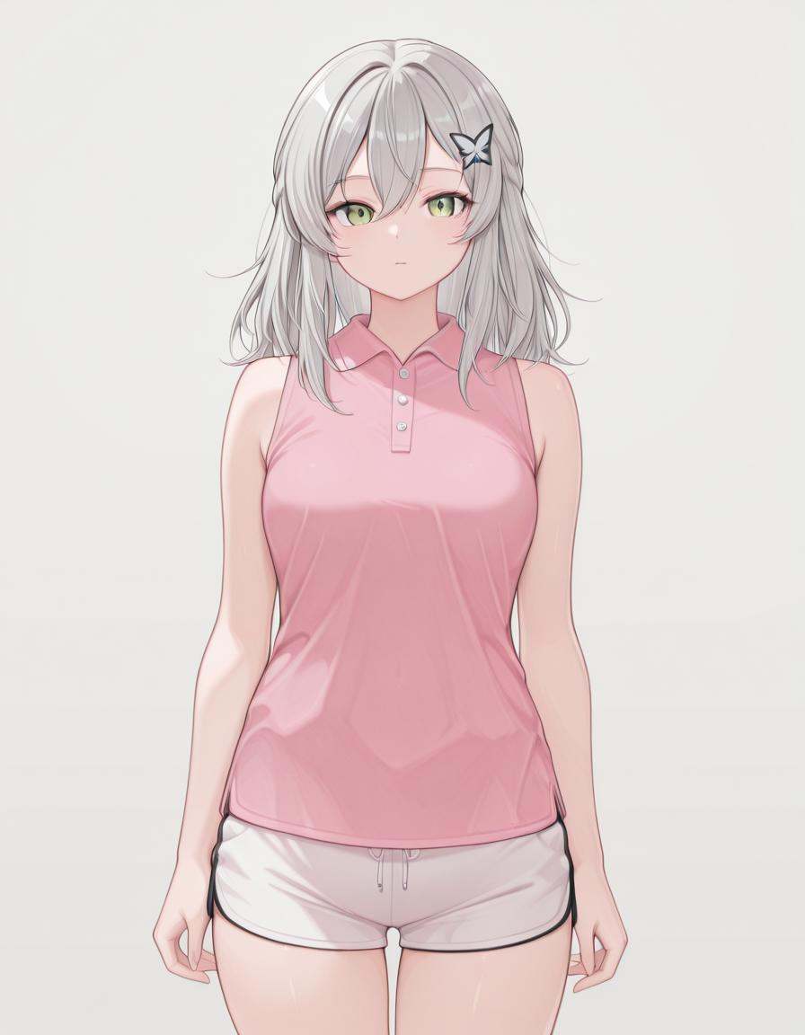 1girl,  po1osh1rt,  pink polo shirt on Tensor.Art