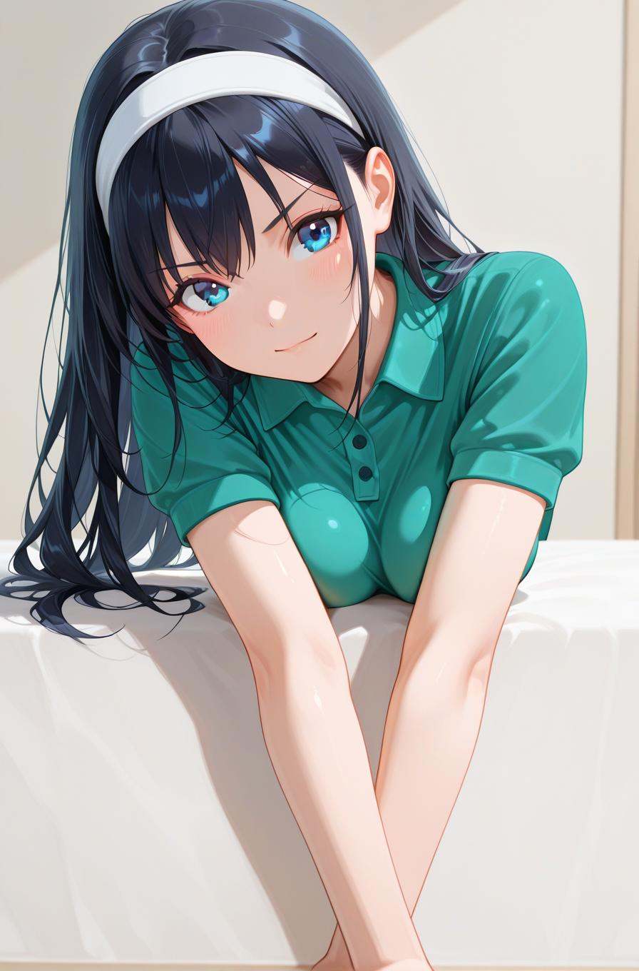 1girl,  breast press,  blue eyes on Tensor.Art