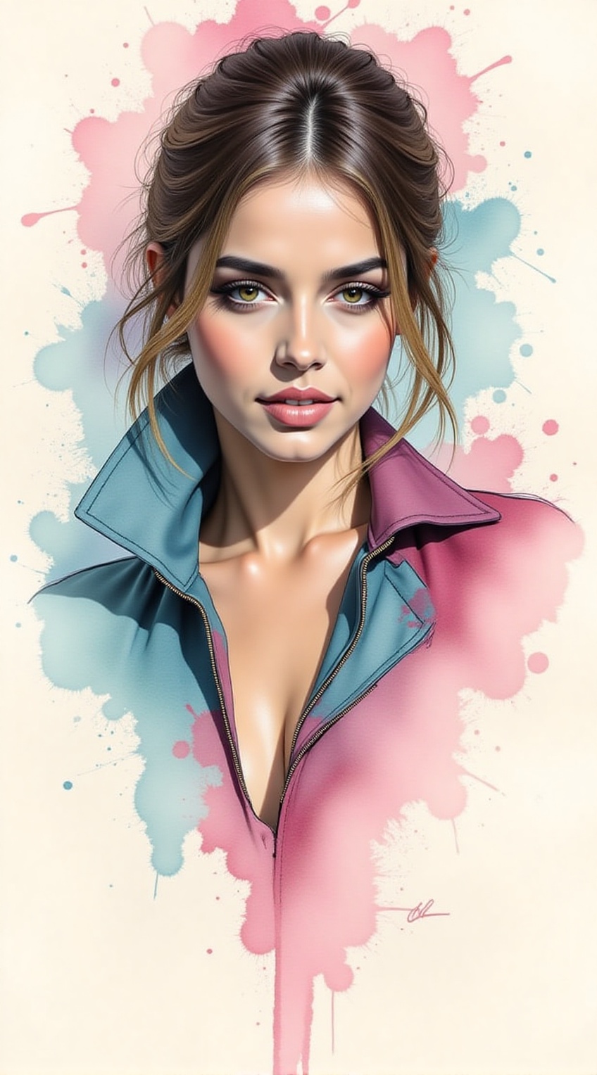 Sketch of a woman,  20yo,  sleek urban fashion on Tensor.Art