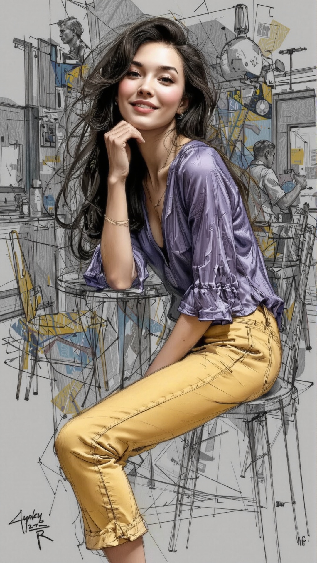 This is a unique photo that mixes multiple styles(cyberpunk,  anime art,  semi-realistic on Tensor.Art