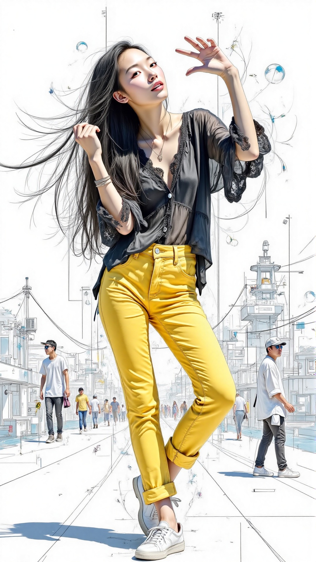 This is a unique photo that mixes multiple styles(cyberpunk,  anime art,  semi-realistic on Tensor.Art