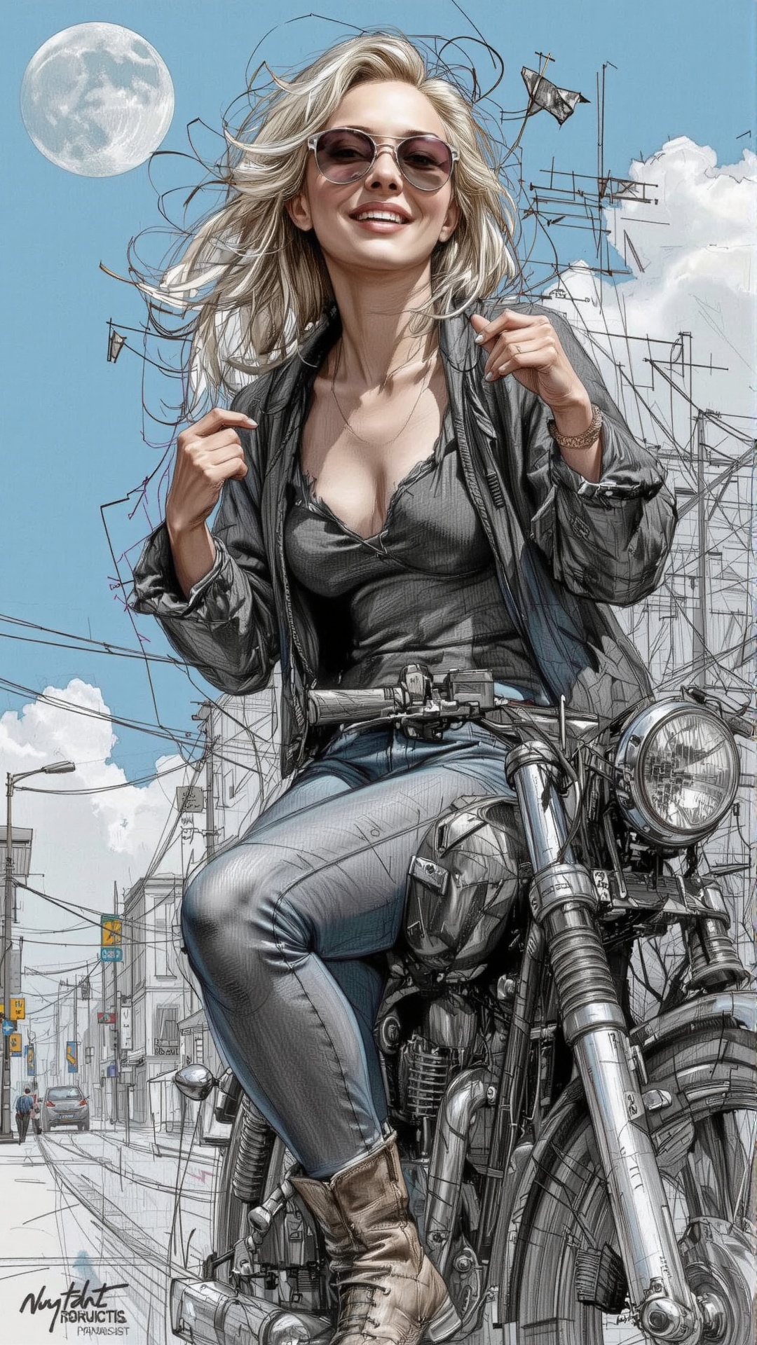 This is a unique photo that mixes multiple styles(cyberpunk,  anime art,  semi-realistic on Tensor.Art