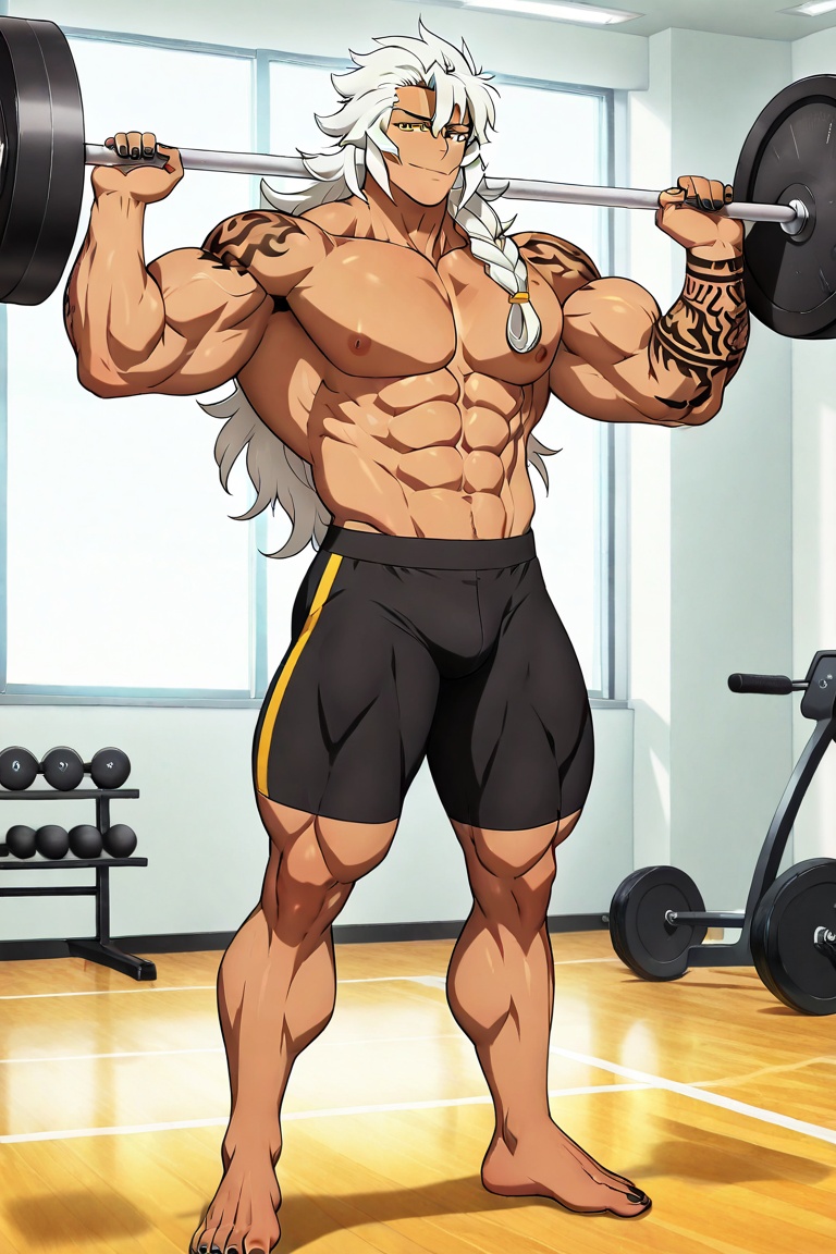 Solomon,  long hair,  white hair on Tensor.Art