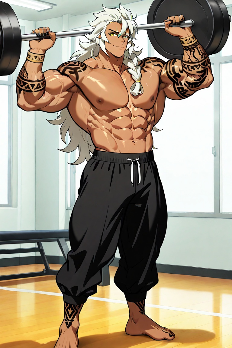 Solomon,  long hair,  white hair on Tensor.Art