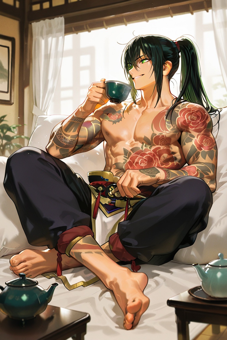 Male,  tall,  black hair on Tensor.Art