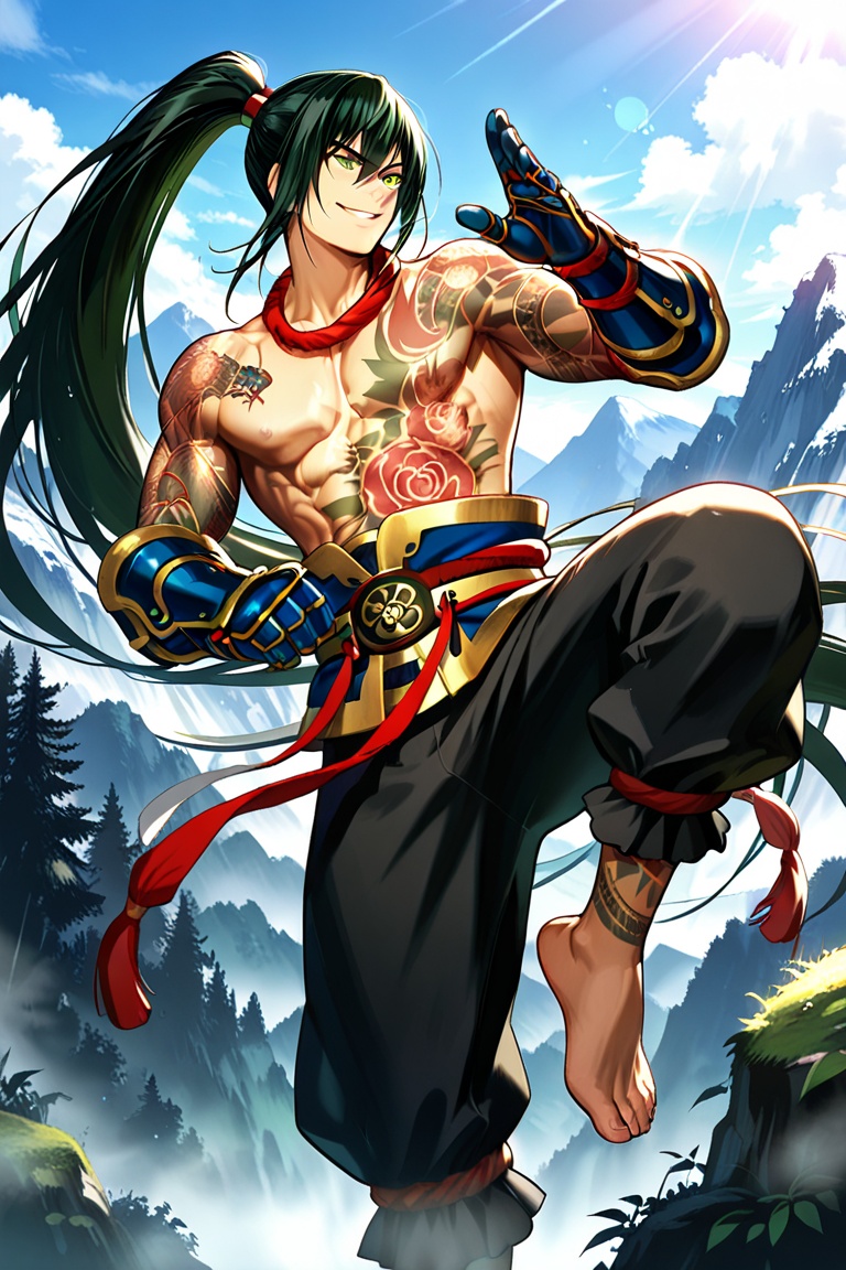 Male,  tall,  black hair on Tensor.Art