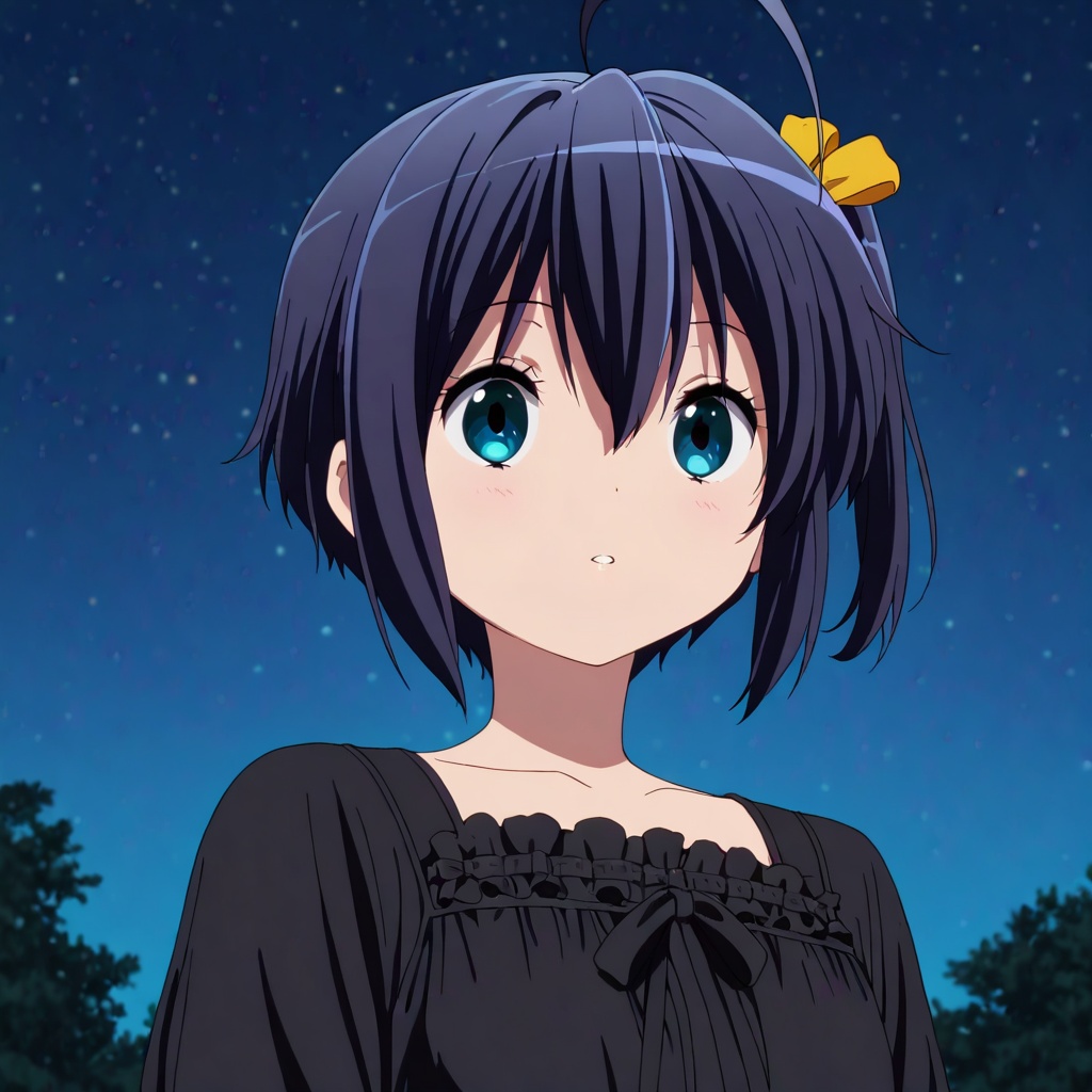 Takanashi rikka,  Chuunibyou demo koi ga shitai!,  black hair on Tensor.Art