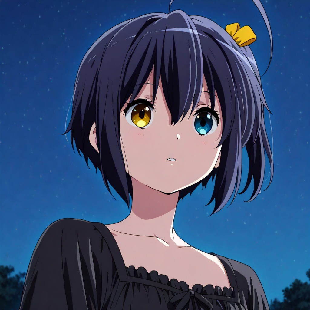 Takanashi rikka,  Chuunibyou demo koi ga shitai!,  black hair on Tensor.Art
