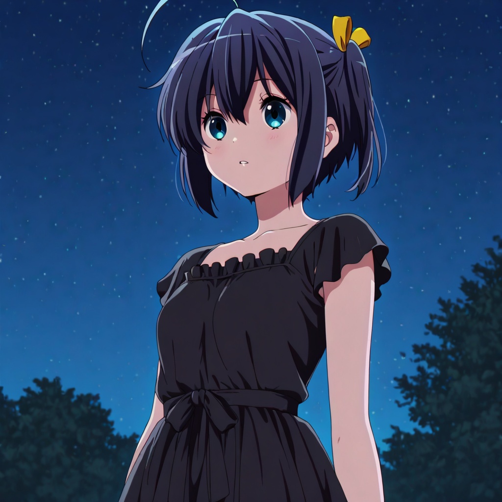 Takanashi rikka,  Chuunibyou demo koi ga shitai!,  black hair on Tensor.Art
