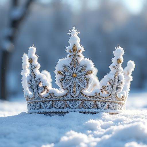 a realistic crown made entirely with real snow on Tensor.Art