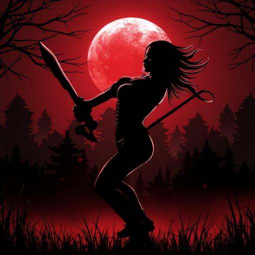 bloodrayne at the backyard full moon on Tensor.Art