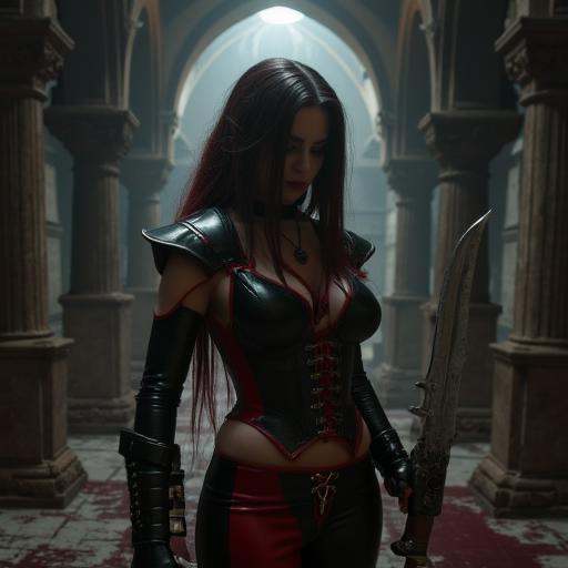 bloodrayne in a cementary on Tensor.Art