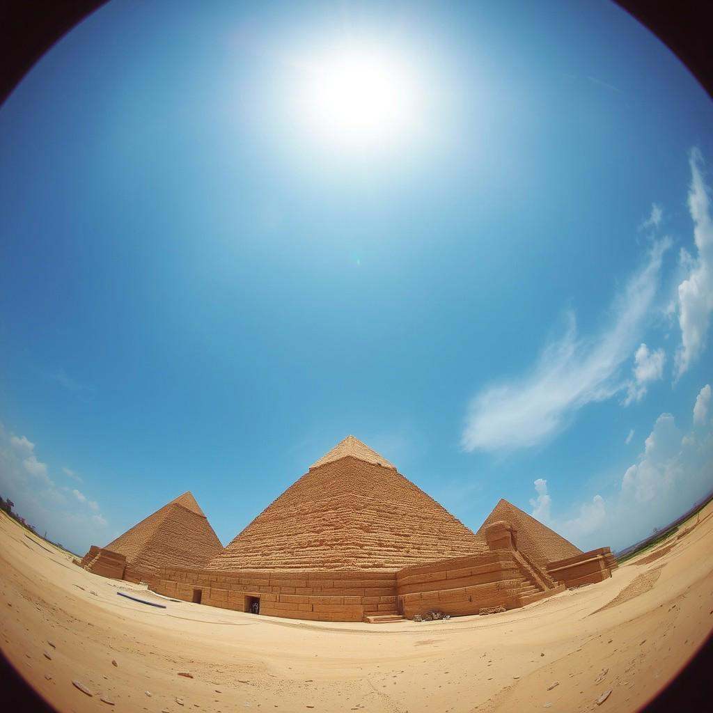 the pyramids of egypt fisheye lens fx,  fele on Tensor.Art