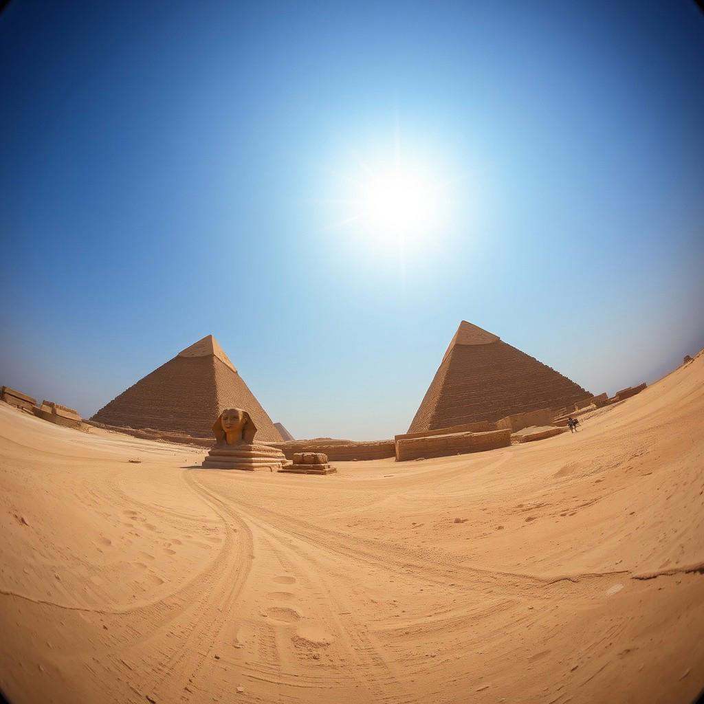 the pyramids of egypt fisheye lens fx,  fele on Tensor.Art