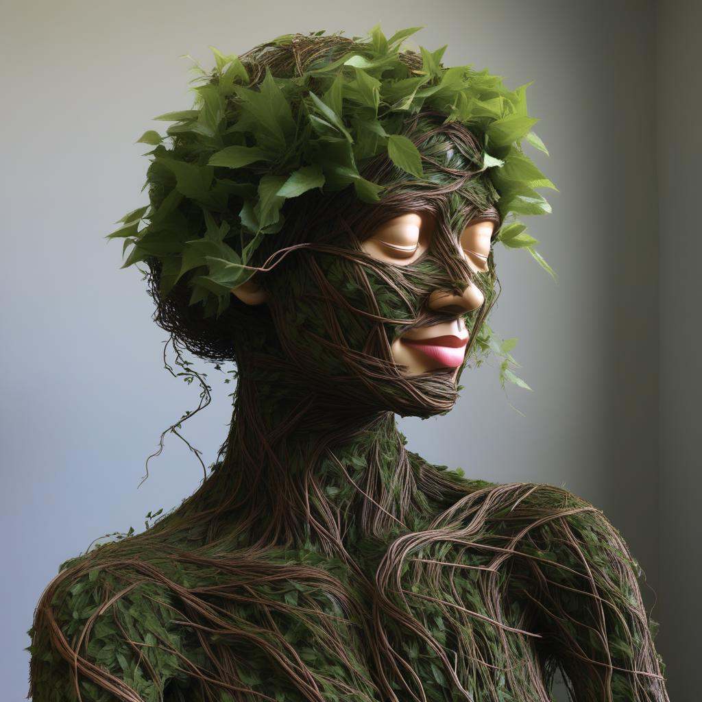 a woman made entirely with vines on Tensor.Art