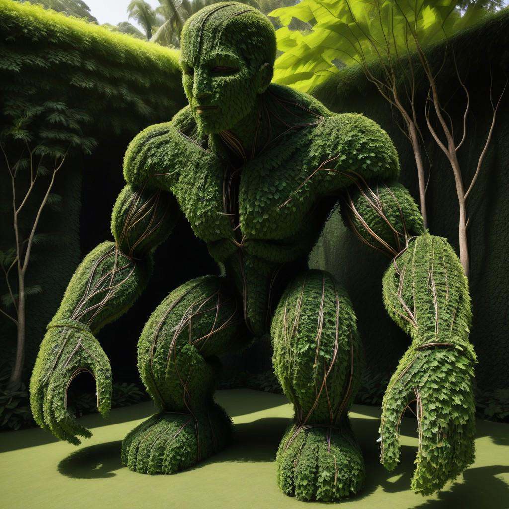 a goleam made entirely of vines,  vines mania,  in a jungle on Tensor.Art