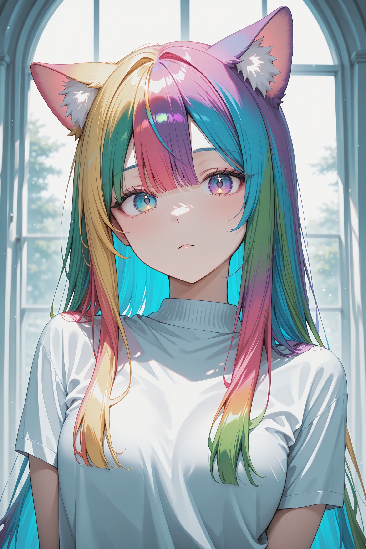 1girl,  animal kitten ears,  long-haired on Tensor.Art