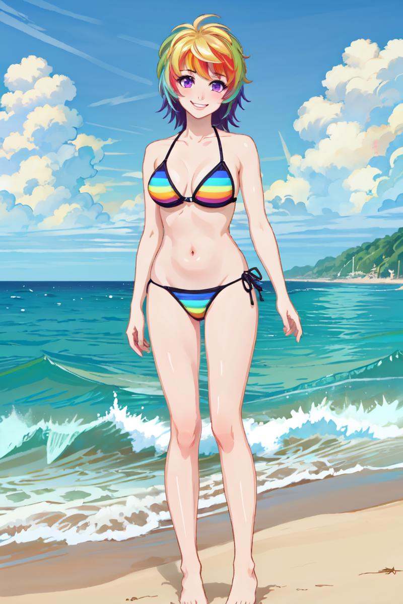 irocrushcrush,  1girl,  striped bikini on Tensor.Art