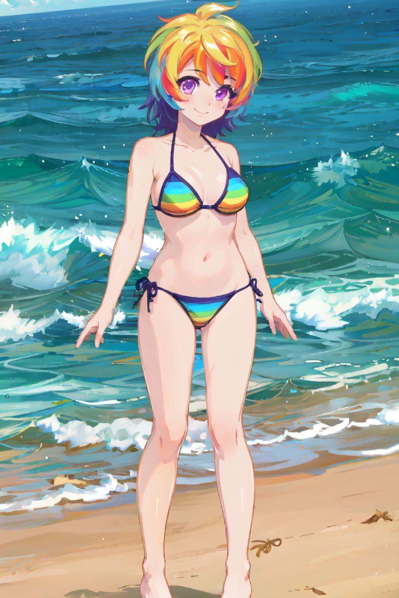 irocrushcrush,  1girl,  striped bikini on Tensor.Art
