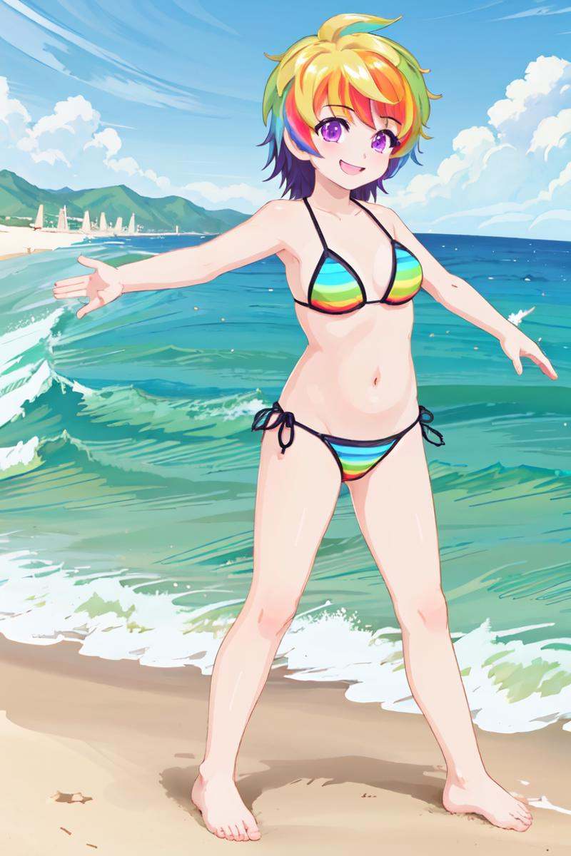 irocrushcrush,  1girl,  striped bikini on Tensor.Art