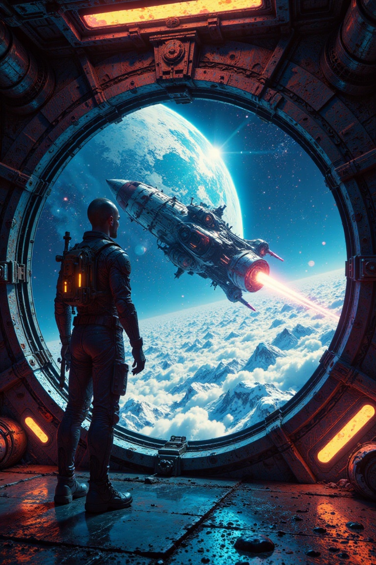 war in space,  lasers,  spacestation in space on Tensor.Art