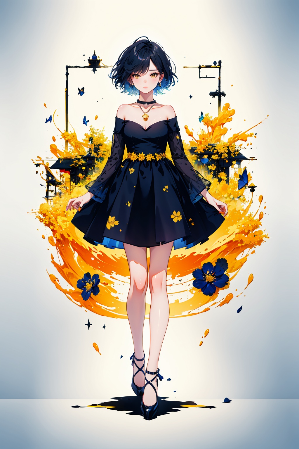 girl,  necklace,  choker on Tensor.Art