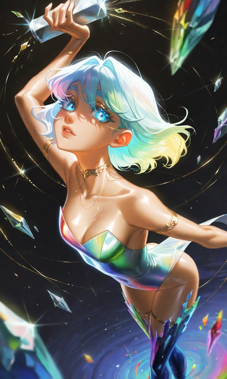 shiny skin,  shiny,  dynamic angle on Tensor.Art