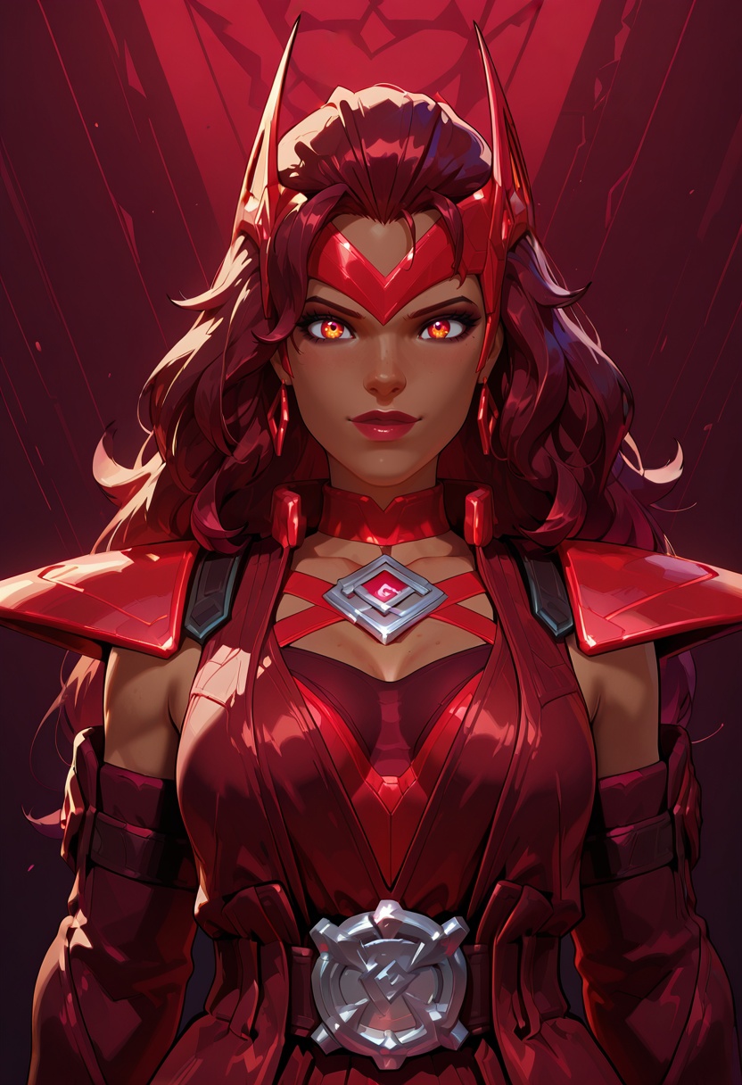 Face view,  Facing Viewer scarlet_witch,  light olive complexion skin on Tensor.Art