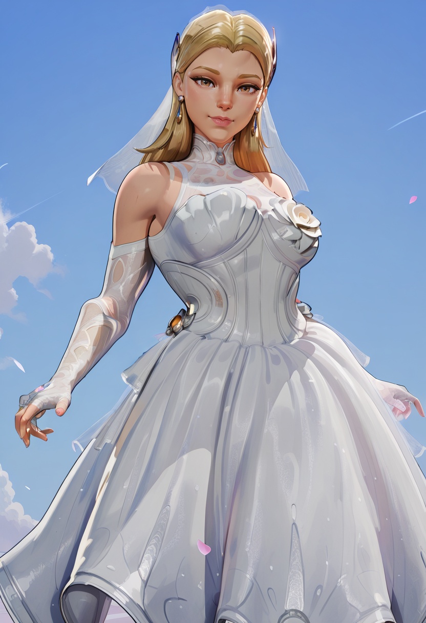 invisible_woman,  blonde hair,  wedding dress on Tensor.Art