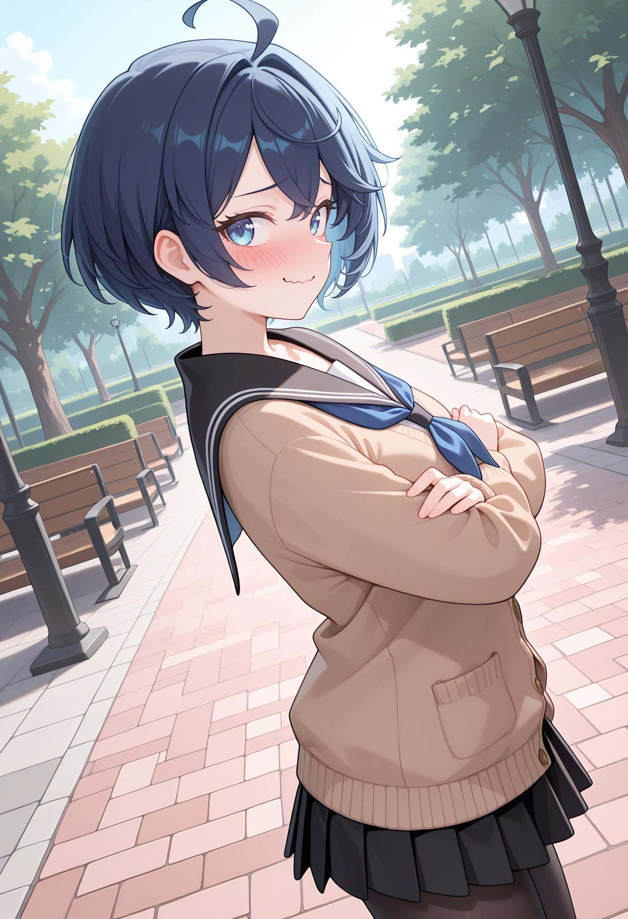 rlsheffy,  dark blue hair,  short hair on Tensor.Art