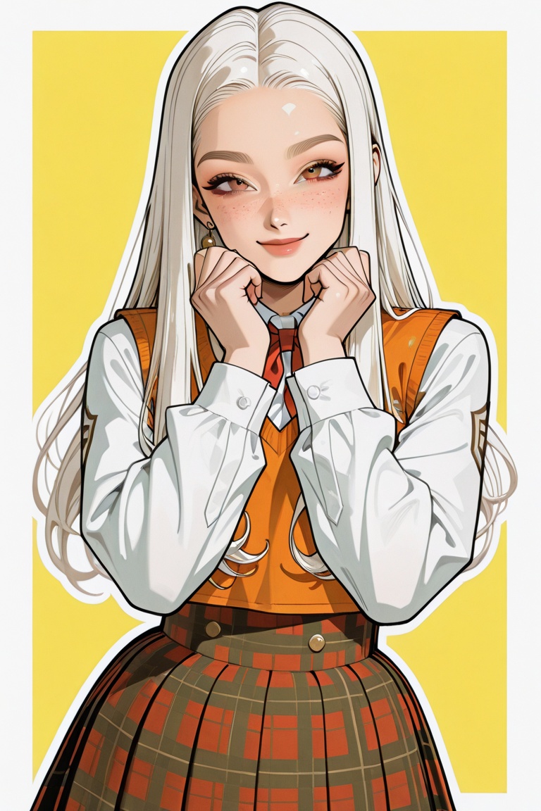 (long hair,  full white hair,  straight hair) on Tensor.Art