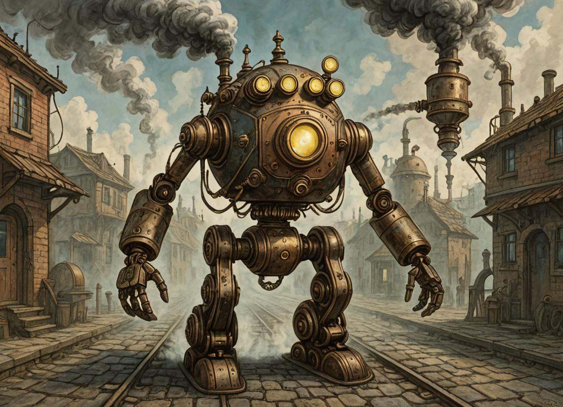 DonM5734mPunk1llu2XL,  steam punk,  amusing meteorology peaceful robotic innovative on Tensor.Art