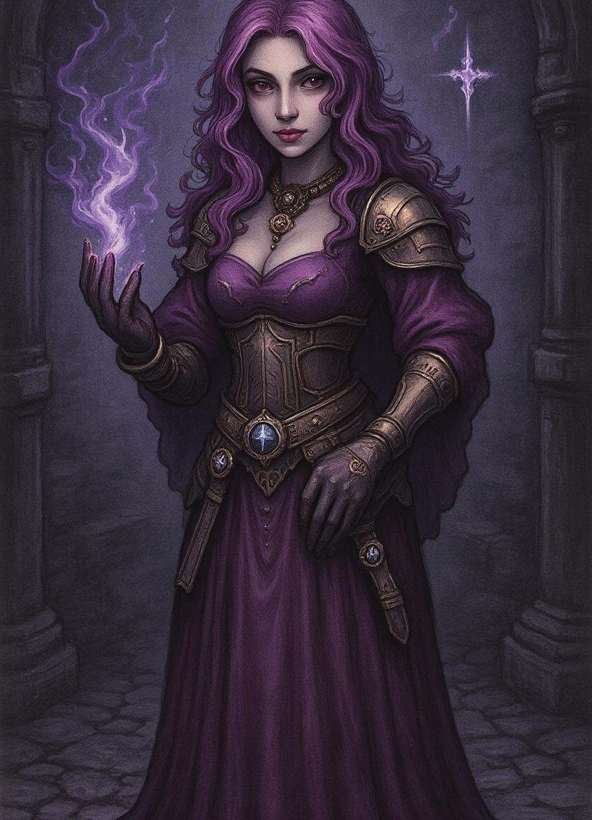 aether,  female bulwark Summoning conjuration shaped like Veil of purple stony holy and fire breathing on Tensor.Art