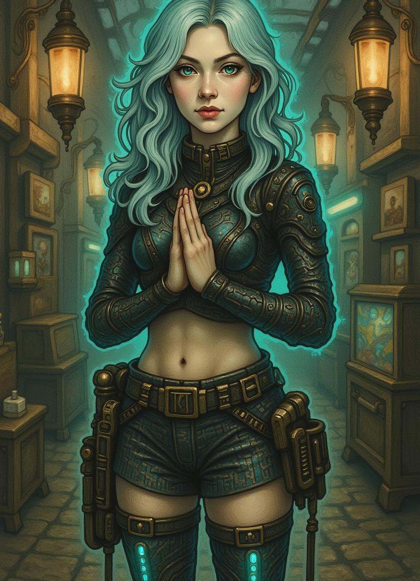 painting,  ,  cyberpunk female space battle tactician on Tensor.Art