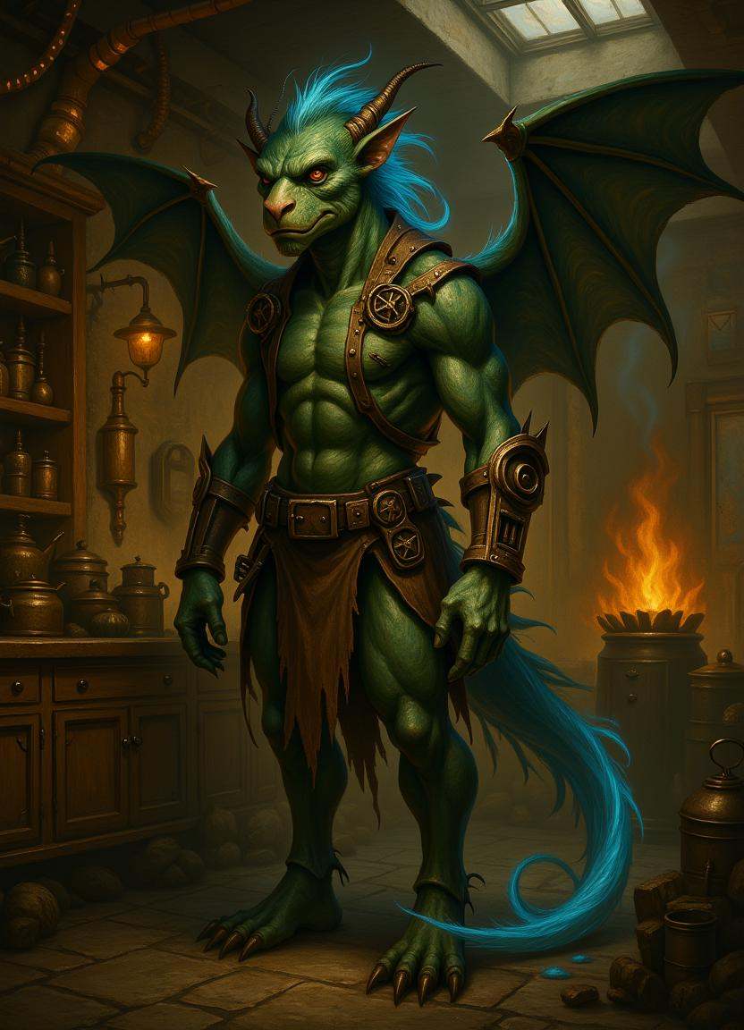 painting,  ,  aether steam punk a augmented windy troll drake-like Wyvern on Tensor.Art