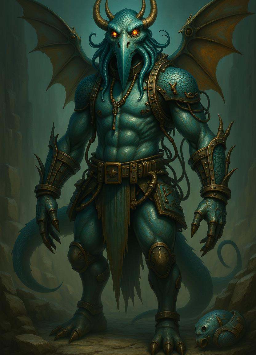 painting,  ,  steam punk massive aquatic organic-mechanical distressed draconian soul on Tensor.Art