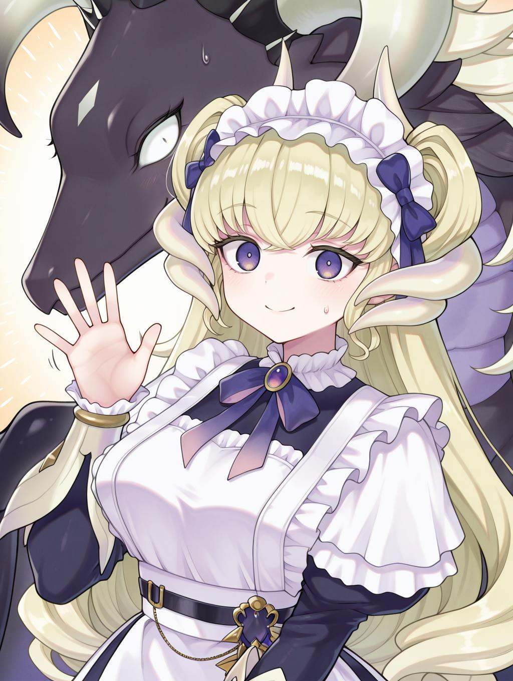 1girl,  dragonmaid latys,  blue bow hairband on Tensor.Art